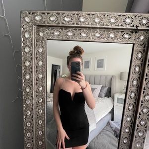 Diamond Strap Black Dress